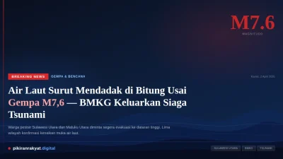Air Laut Surut Mendadak di Bitung Usai Diguncang Gempa 7,6 M BMKG Keluarkan Peringatan Dini Tsunami