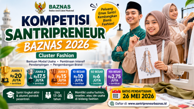 Kompetisi Santripreneur BAZNAS 2026 Dibuka, Peluang Emas Santri Kembangkan Bisnis Fashion